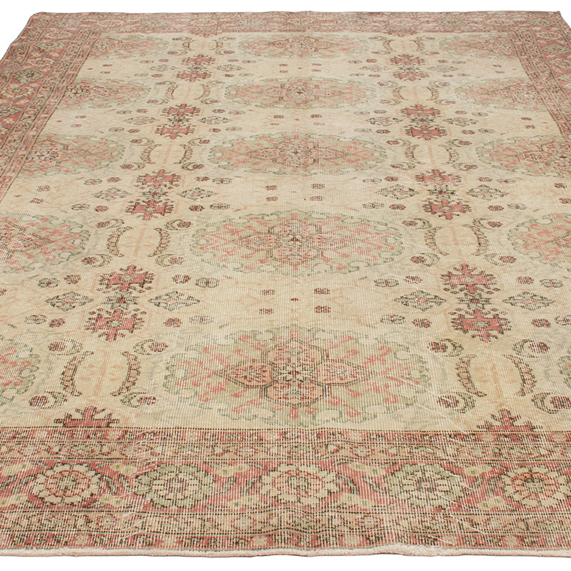 Alfombra Vintage Turca Anudada a Mano - 204 cm x 306 cm - K0092843
