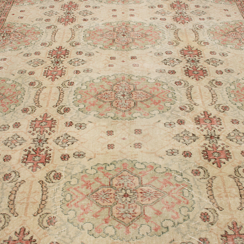 Alfombra Vintage Turca Anudada a Mano - 204 cm x 306 cm - K0092843