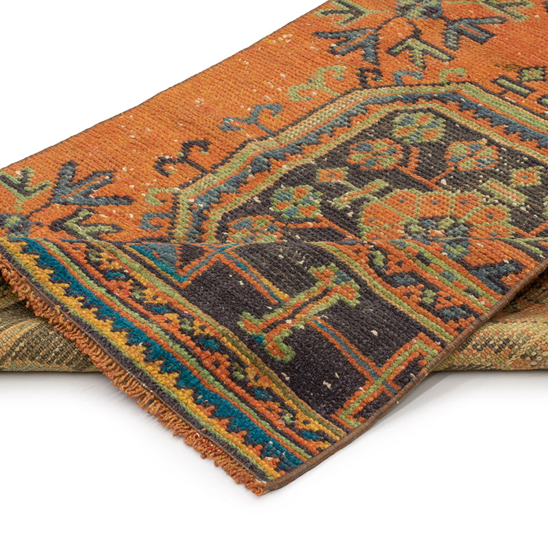 Pasillo Vintage Turco Anudado a Mano - 80 cm x 344 cm - K0092844