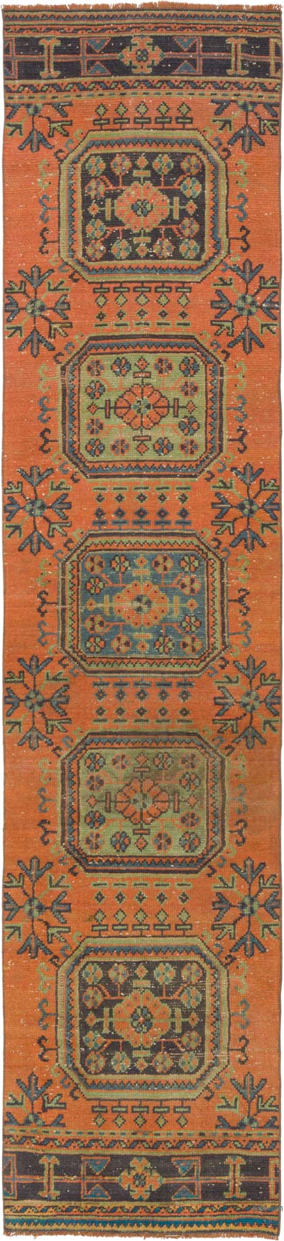 Vintage Turkish Hand-Knotted Runner - 2' 7" x 11' 3" (31" x 135")