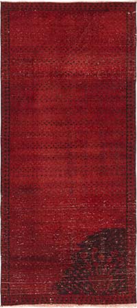 Alfombra Turca Vintage Sobre-teñida - 85 cm x 193 cm