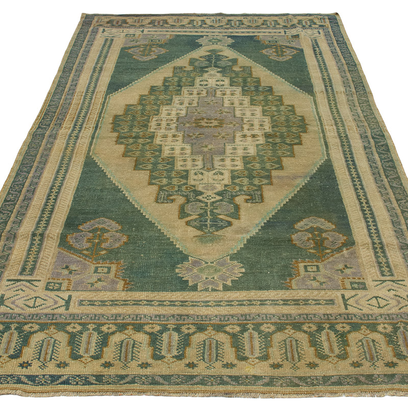 Alfombra Vintage Turca Anudada a Mano - 113 cm x 260 cm - K0092854