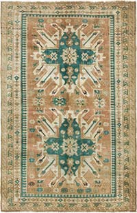 Vintage Turkish Hand-Knotted Rug - 5' 4" x 8' 2" (64" x 98")