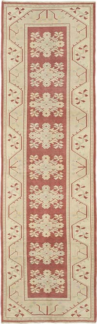Pasillo Vintage Turco Anudado a Mano - 90 cm x 302 cm