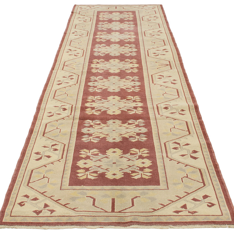 Pasillo Vintage Turco Anudado a Mano - 90 cm x 302 cm - K0092859