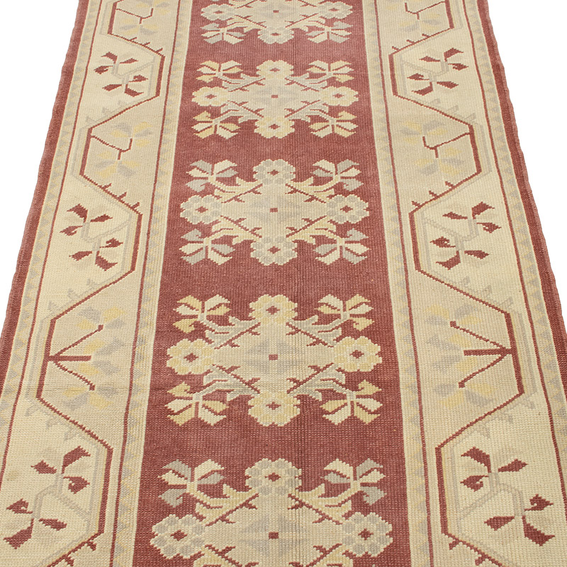 Pasillo Vintage Turco Anudado a Mano - 90 cm x 302 cm - K0092859