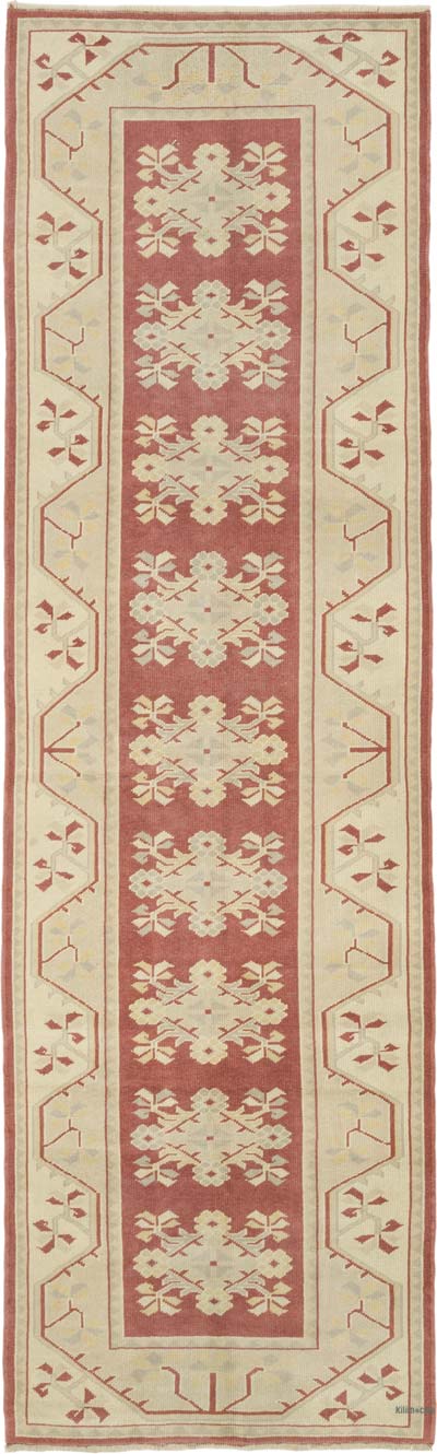 Vintage Turkish Hand-Knotted Runner - 2' 11" x 9' 11" (35" x 119")