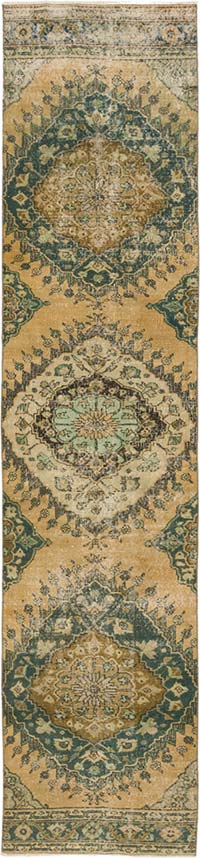 Pasillo Vintage Turco Anudado a Mano - 80 cm x 360 cm