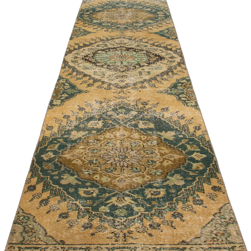 Pasillo Vintage Turco Anudado a Mano - 80 cm x 360 cm - K0092864