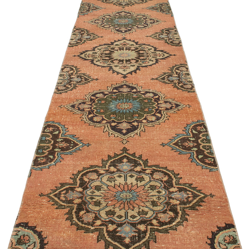 Pasillo Vintage Turco Anudado a Mano - 80 cm x 390 cm - K0092865