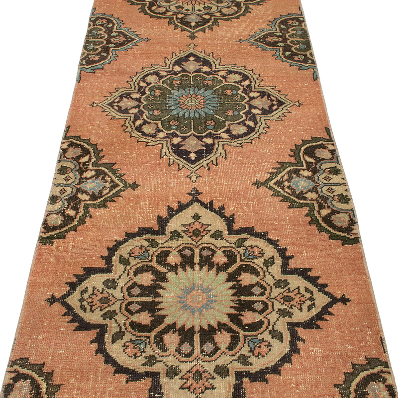Pasillo Vintage Turco Anudado a Mano - 80 cm x 390 cm - K0092865