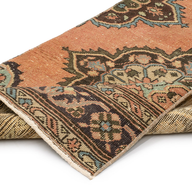 Pasillo Vintage Turco Anudado a Mano - 80 cm x 390 cm - K0092865