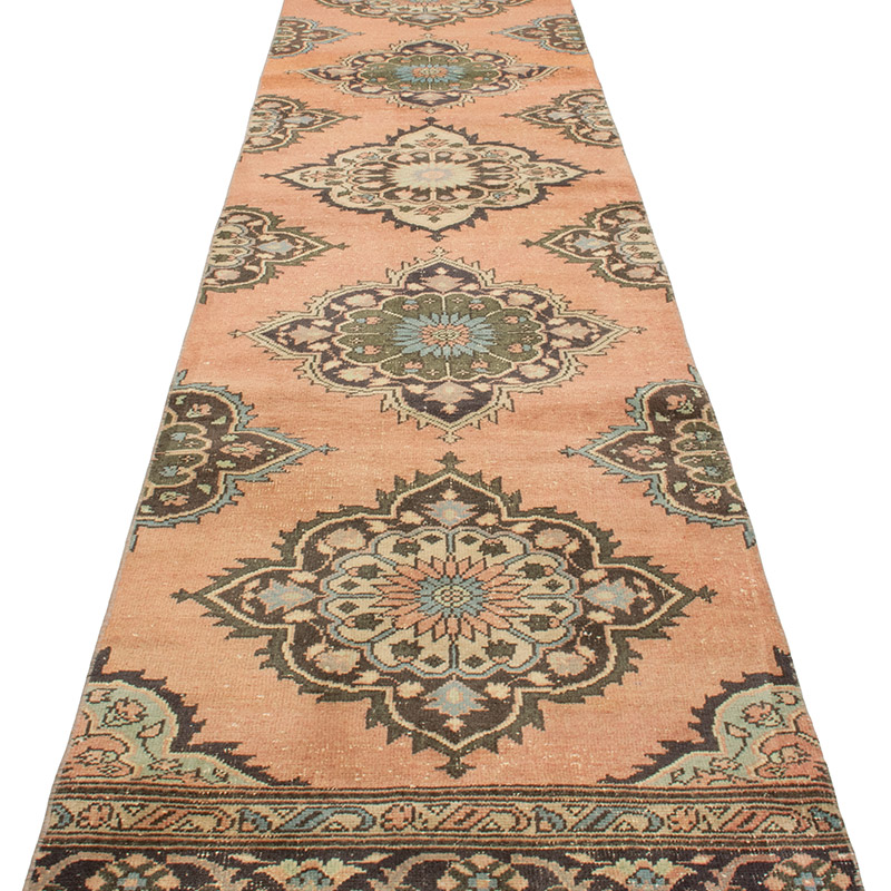 Pasillo Vintage Turco Anudado a Mano - 80 cm x 390 cm - K0092865