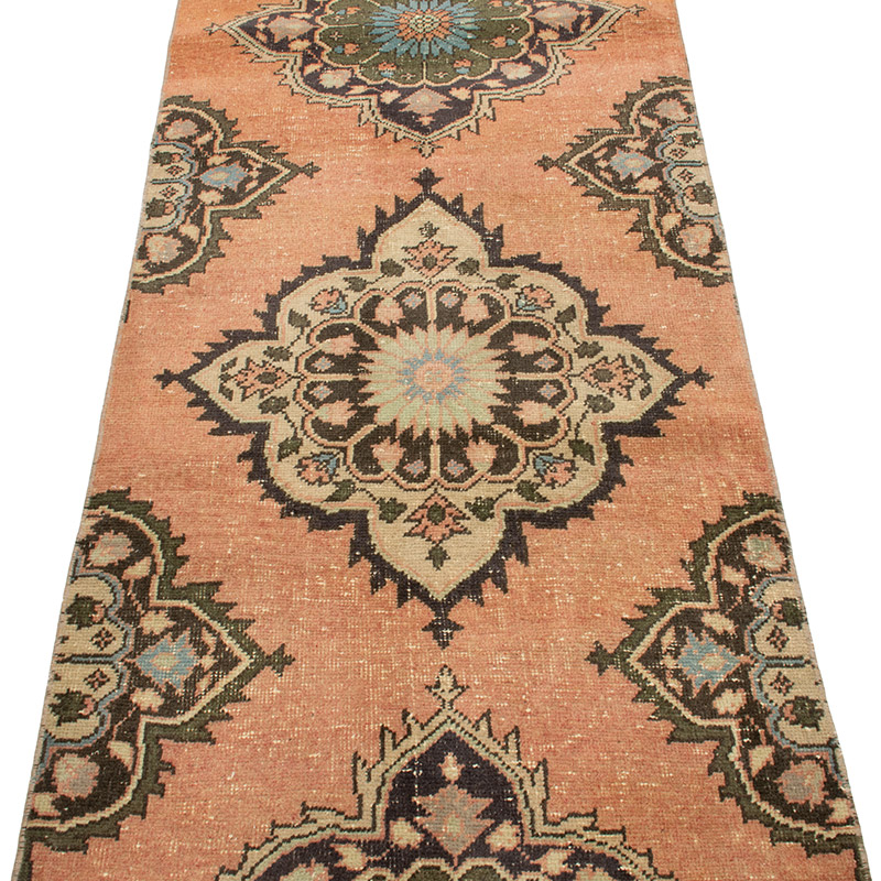 Pasillo Vintage Turco Anudado a Mano - 80 cm x 390 cm - K0092865