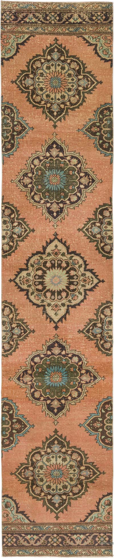 Vintage Turkish Hand-Knotted Runner - 2' 7" x 12' 10" (31" x 154")