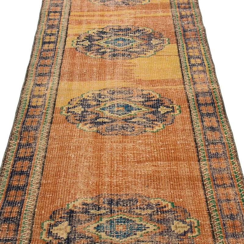 Pasillo Vintage Turco Anudado a Mano - 90 cm x 372 cm - K0092866