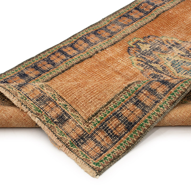 Pasillo Vintage Turco Anudado a Mano - 90 cm x 372 cm - K0092866