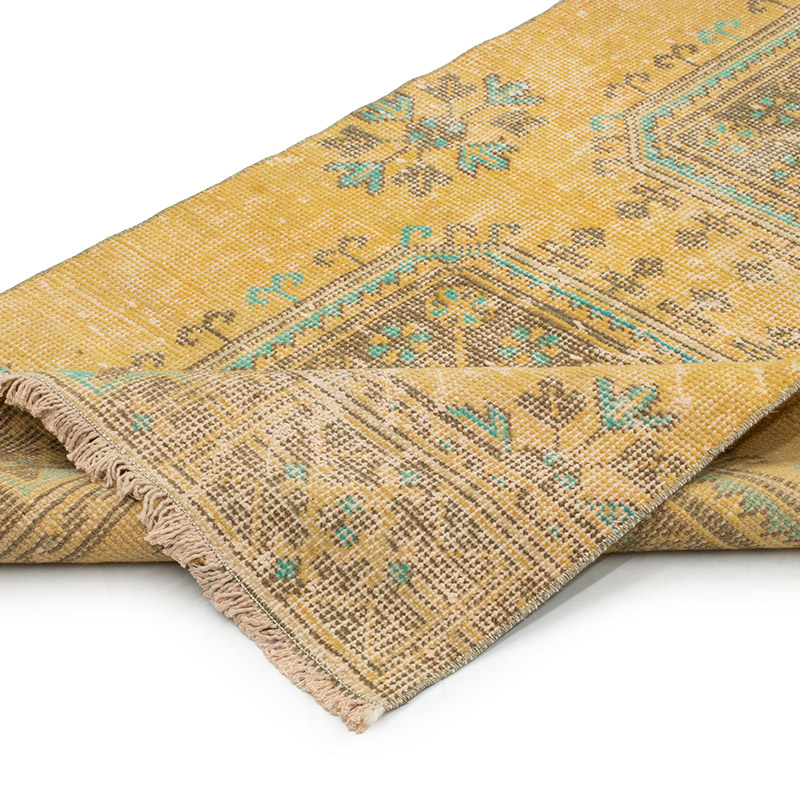 Pasillo Vintage Turco Anudado a Mano - 88 cm x 347 cm - K0092867