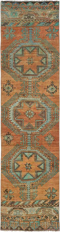 Pasillo Vintage Turco Anudado a Mano - 86 cm x 320 cm