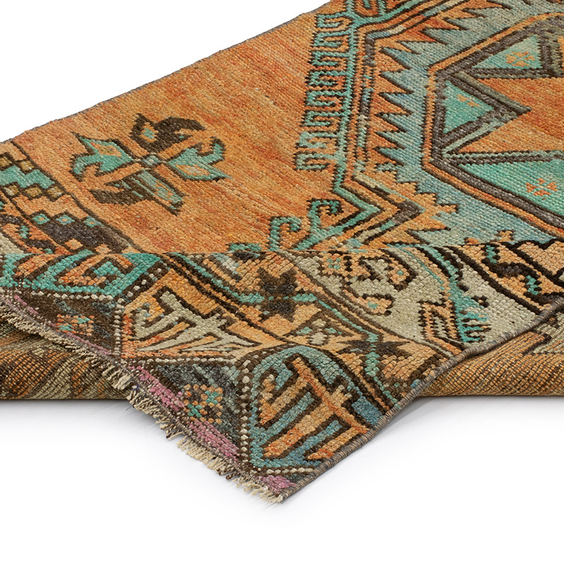 Pasillo Vintage Turco Anudado a Mano - 86 cm x 320 cm - K0092869