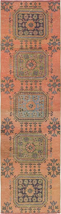 Pasillo Vintage Turco Anudado a Mano - 76 cm x 273 cm