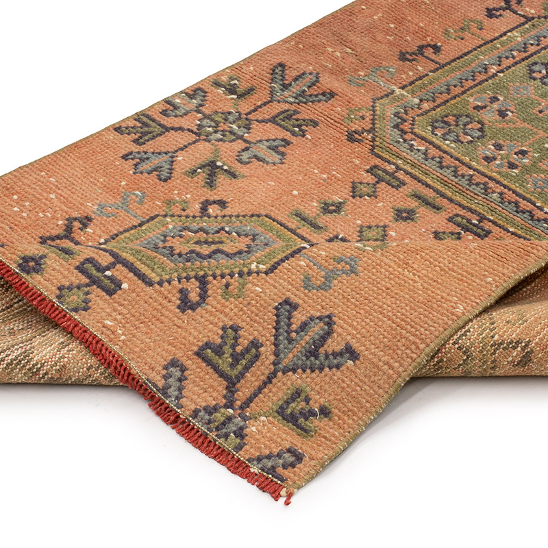 Pasillo Vintage Turco Anudado a Mano - 76 cm x 273 cm - K0092871
