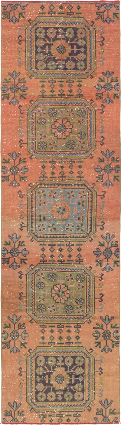 Vintage Turkish Hand-Knotted Runner - 2' 6" x 8' 11" (30" x 107")