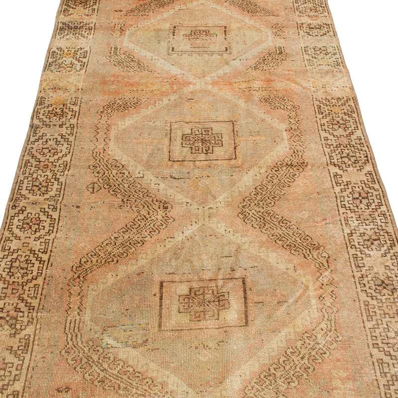 Pasillo Vintage Turco Anudado a Mano - 106 cm x 334 cm - K0092872
