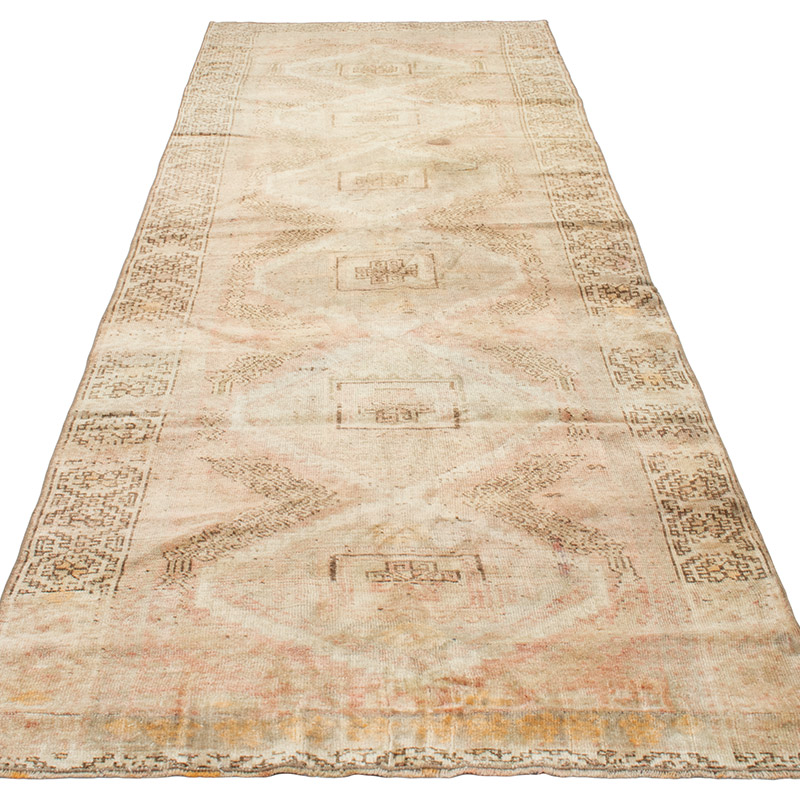 Pasillo Vintage Turco Anudado a Mano - 106 cm x 334 cm - K0092872