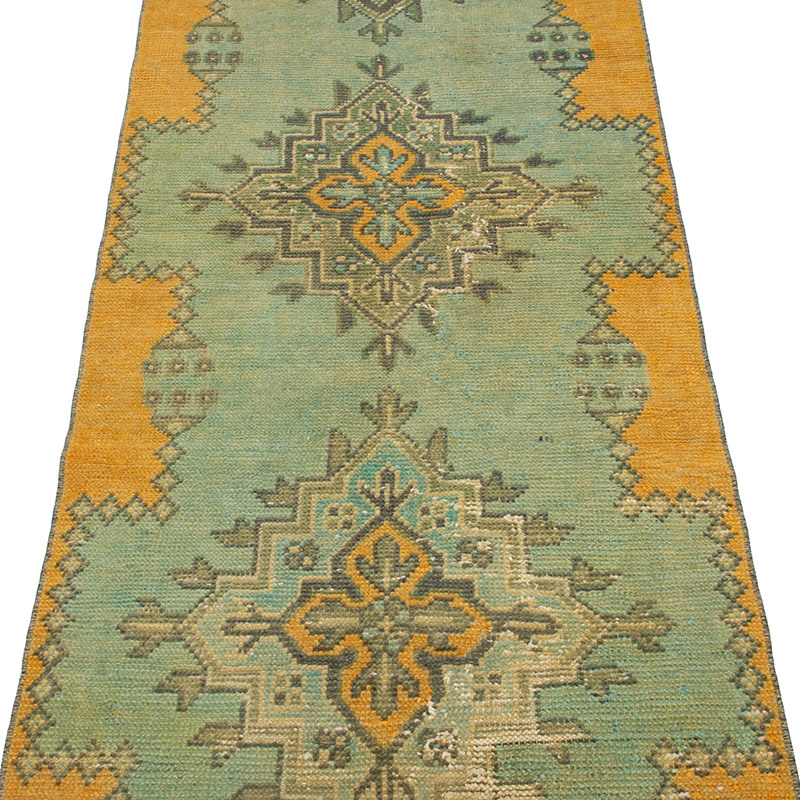 Pasillo Vintage Turco Anudado a Mano - 79 cm x 331 cm - K0092873