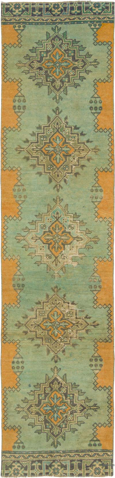 Pasillo Vintage Turco Anudado a Mano - 79 cm x 331 cm