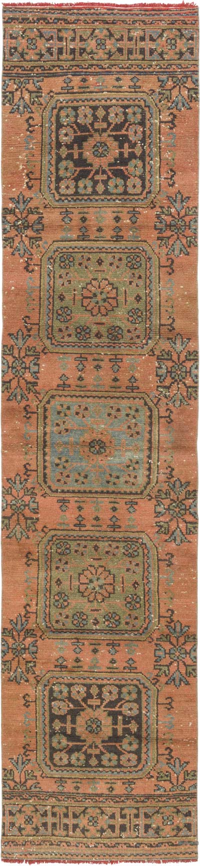 Vintage Turkish Hand-Knotted Runner - 2' 6" x 10' 8" (30" x 128")