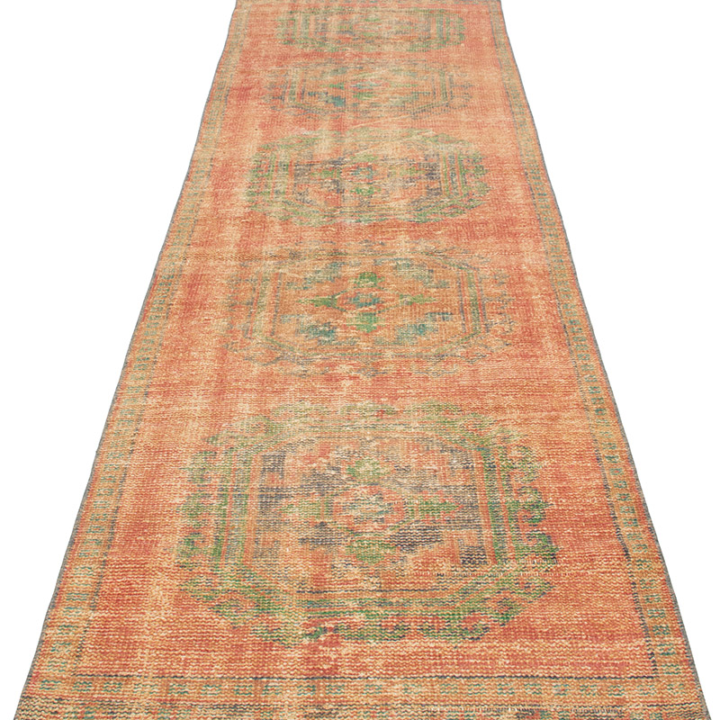 Pasillo Vintage Turco Anudado a Mano - 95 cm x 338 cm - K0092879