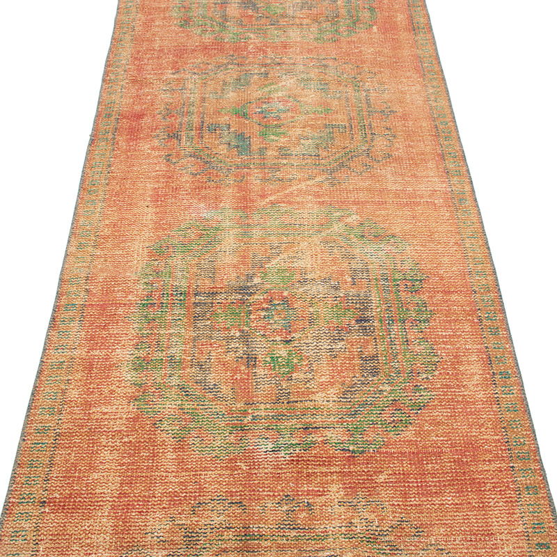Pasillo Vintage Turco Anudado a Mano - 95 cm x 338 cm - K0092879