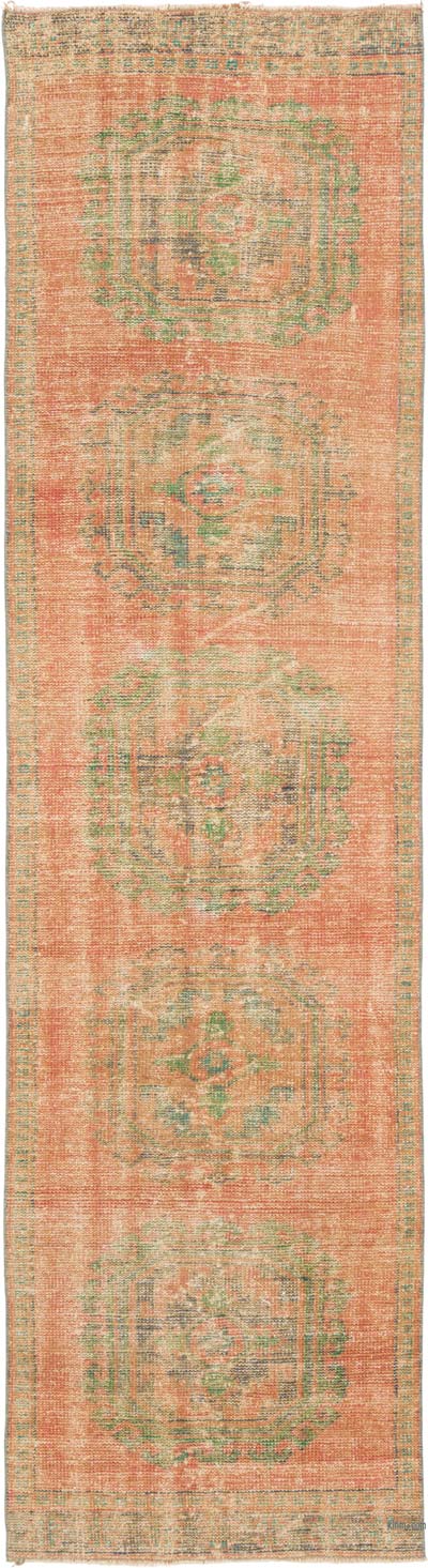 Pasillo Vintage Turco Anudado a Mano - 95 cm x 338 cm