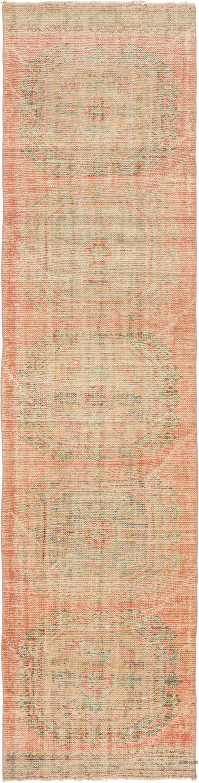 Vintage Turkish Hand-Knotted Runner - 2' 11" x 11' 3" (35" x 135")