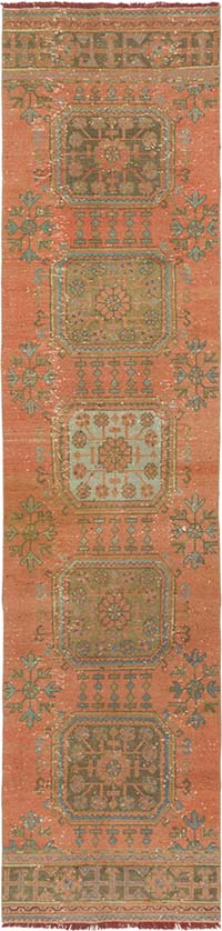 Pasillo Vintage Turco Anudado a Mano - 81 cm x 340 cm
