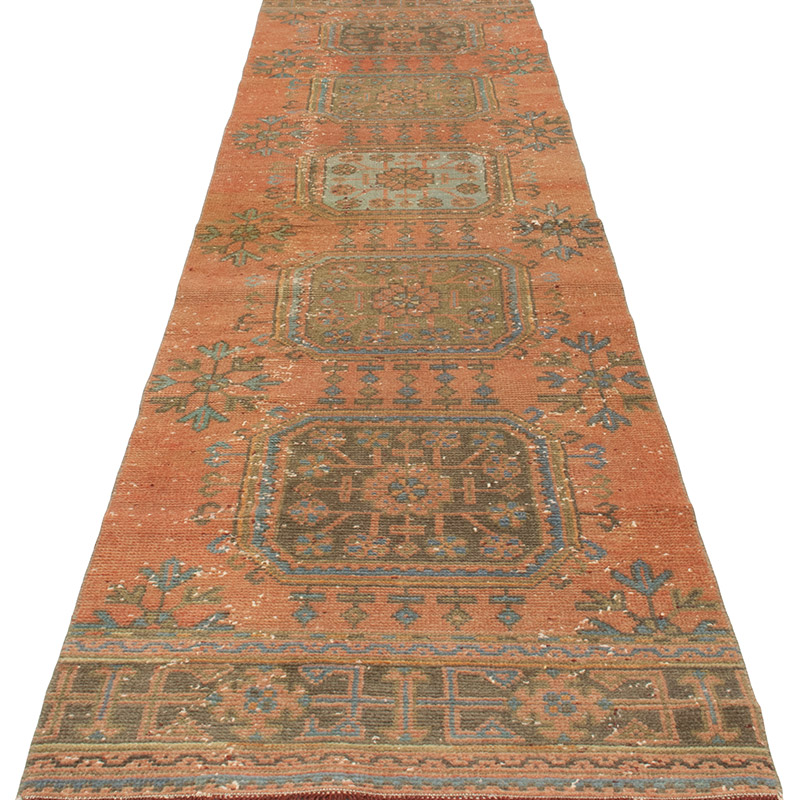Pasillo Vintage Turco Anudado a Mano - 81 cm x 340 cm - K0092881