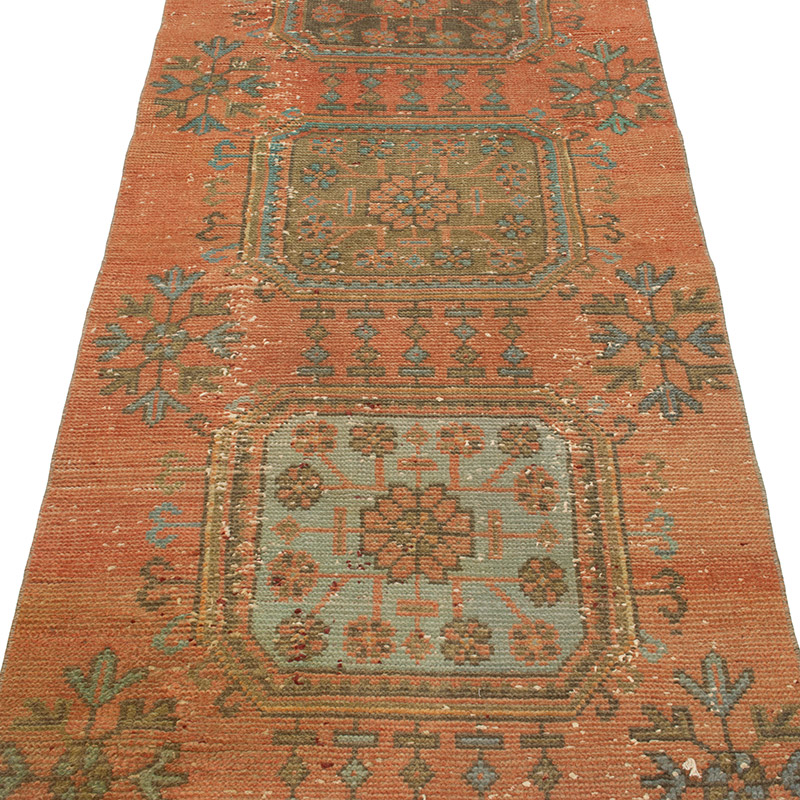 Pasillo Vintage Turco Anudado a Mano - 81 cm x 340 cm - K0092881