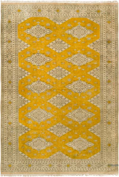Vintage Turkish Hand-Knotted Rug - 6' 1" x 8' 10" (73" x 106")