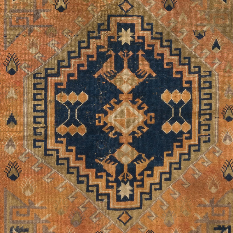 Vintage Turkish Hand-Knotted Rug - 3' 3" x 3' 4" (39" x 40") - K0092887