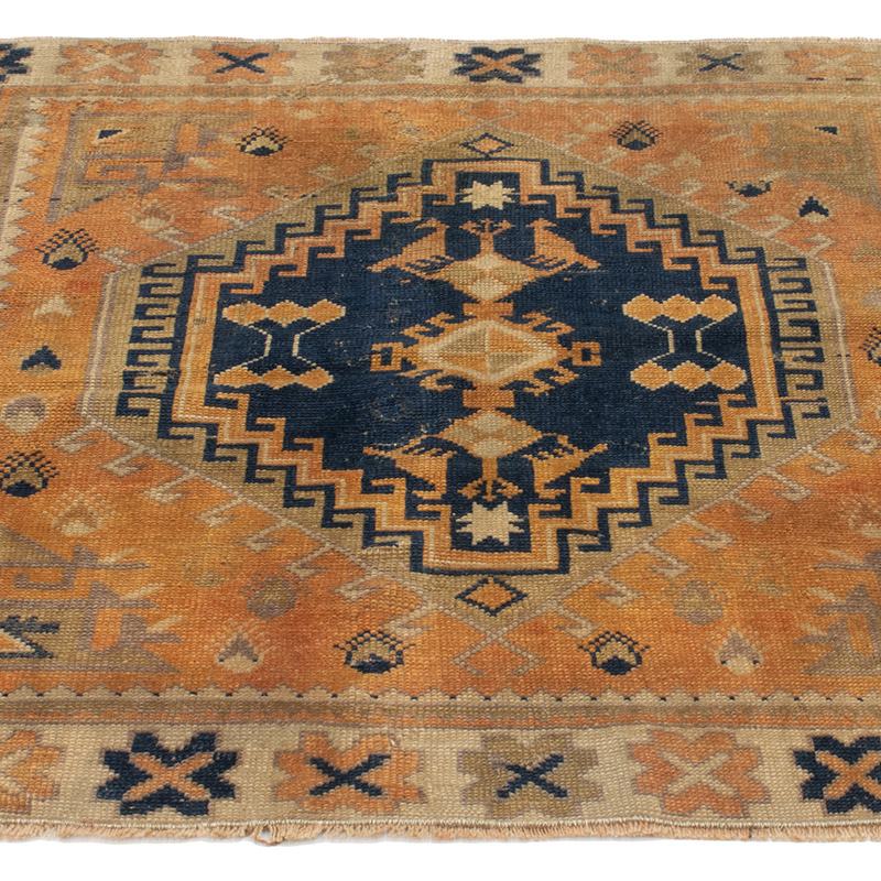 Vintage Turkish Hand-Knotted Rug - 3' 3" x 3' 4" (39" x 40") - K0092887