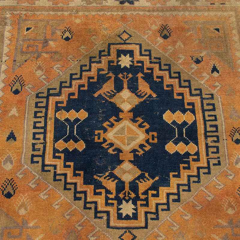 Vintage Turkish Hand-Knotted Rug - 3' 3" x 3' 4" (39" x 40") - K0092887