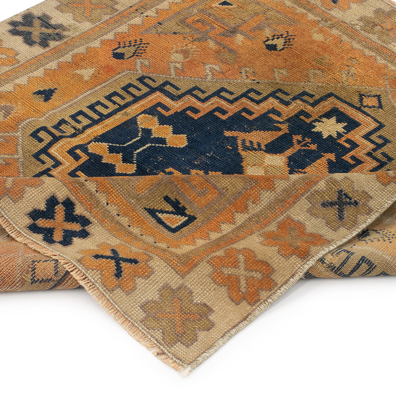 Vintage Turkish Hand-Knotted Rug - 3' 3" x 3' 4" (39" x 40") - K0092887