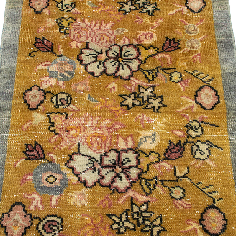Alfombra Vintage Turca Anudada a Mano - 71 cm x 134 cm - K0092888