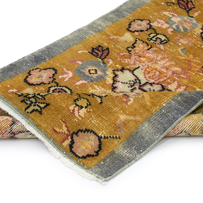 Alfombra Vintage Turca Anudada a Mano - 71 cm x 134 cm - K0092888