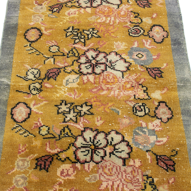 Alfombra Vintage Turca Anudada a Mano - 71 cm x 134 cm - K0092888