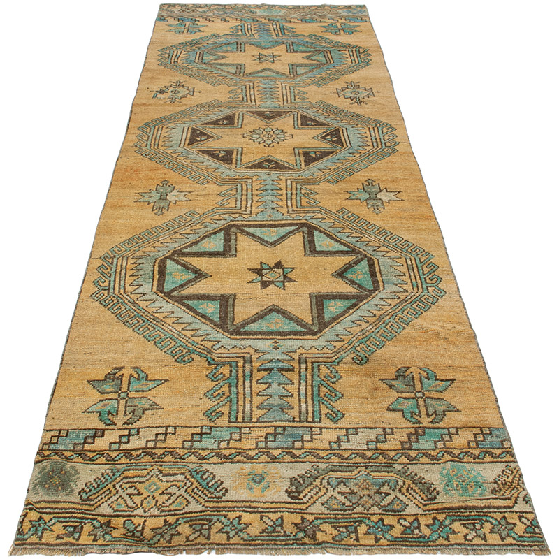 Pasillo Vintage Turco Anudado a Mano - 90 cm x 306 cm - K0092890