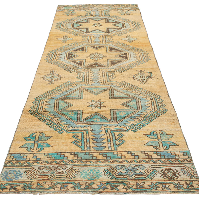 Pasillo Vintage Turco Anudado a Mano - 90 cm x 306 cm - K0092890