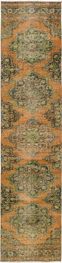 Pasillo Vintage Turco Anudado a Mano - 80 cm x 345 cm
